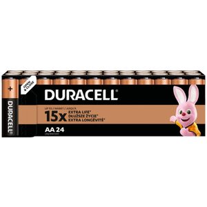 Duracell AA-alkalinebatterijen, verpakking van 24
