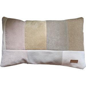 Toetie & Zo - Kussen - Beige - Patchwork - Handgemaakt - 60x40