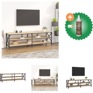vidaXL Tv-meubel 160x40x50 cm bewerkt hout sonoma eikenkleurig - Kast - Inclusief Houtreiniger en verfrisser