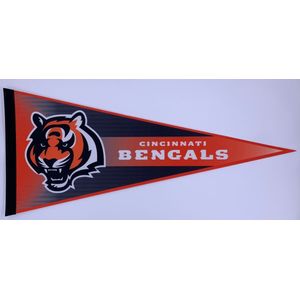 USArticlesEU - Cincinnati Bengals - NFL - Vaantje - American Football - Sportvaantje - Wimpel - Vlag - Pennant - Oranje/zwart - 31 x 72 cm - Donker design