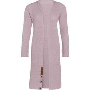 Knit Factory Luna Lang Gebreid Vest Roze - Gebreide dames cardigan - Lang vest tot over de knie - Roze damesvest gemaakt uit 30% wol en 70% acryl - 36/38