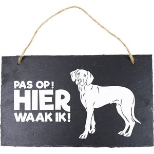 Paper Dreams Waakbord Pronkrug / Rhodesian Ridgeback 15 X 25 Cm Leisteen Zwart