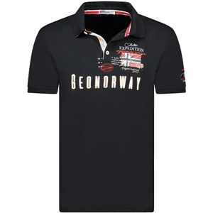 Geographical Norway Expedition Heren Polo Katoen Kason Zwart - M