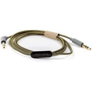 POGS-Safe audiokabel – 3.5 mm audio kabel met microfoon - 1 meter - Geïntegreerde microfoon en POGS-Safe technologie - Geschikt voor POGS The Gecko & The Elephant - Grijs
