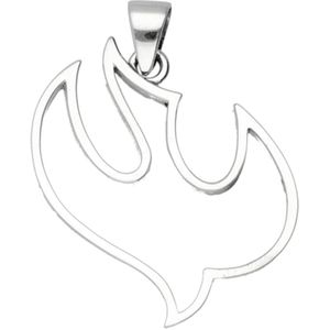 Zilveren Duif opengewerkt kettinghanger