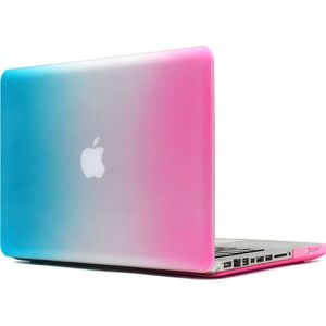 Mobigear Laptophoes geschikt voor Apple MacBook Pro 15 Inch (2008-2012) Hoes Hardshell Laptopcover MacBook Case | Mobigear Rainbow Matte - Blauw / Roze - Model A1286