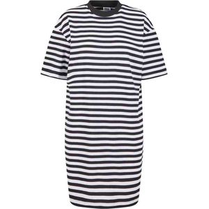 Urban Classics - Oversized Striped Tee Korte jurk - XS - Wit/Zwart