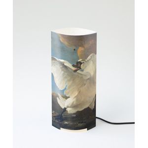 Packlamp - Tafellamp groot - De bedreigde zwaan - Asselijn - 36 cm hoog - ø15cm - Inclusief Led lamp