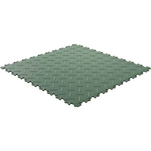 Rubbermagazijn | PVC kliktegel diamant | Groen | 50x50cm | Dikte 4mm | winkel | showroom | garage | prijs per stuk