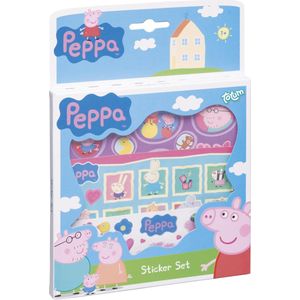 Peppa Pig stickers, 3 stickervellen met speelachtergrond, creatief speelgoed - Bambolino Toys
