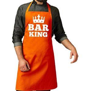 Oranje Bar King keuken schort heren - Oranje Koningsdag / Orange supporter accessoires One size