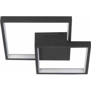 Plafondlamp Piazza klein | led strip | zwart | kunststof / metaal | 3 standen dimmer | hal / woonkamer / slaapkamer | modern design