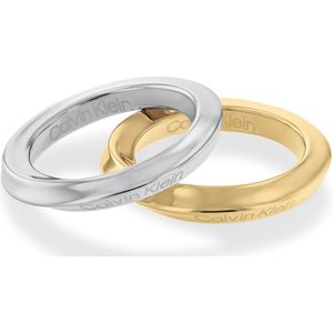 Calvin Klein CJ35000330D Dames Ring - Minimalistische ring - Sieraad - Staal - Zilver - 3 mm breed