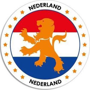5x stuks nederland raamstickers rond 14 cm - Holland raam decoratie stickerss