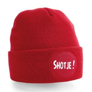 Muts met tekst Shotje *Rood