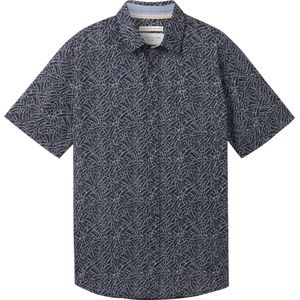 TOM TAILOR printed cotton linen shirt Heren Overhemd - Maat XXL