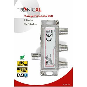 TronicXL 3-voudige F-stekker antenneverdeler sat DC-doorlaat TV-kabel kabeltelevisie BK DVB-T2 zb geschikt voor Unitymedia Splitter HD