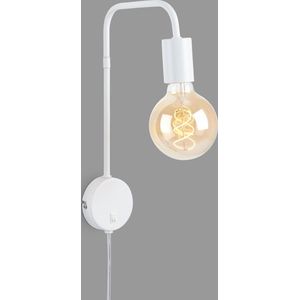 BRILONER - Bedlamp Nachtlicht Retro Aan/Uit Schakelaar 1xE27 10W Wit Metaal