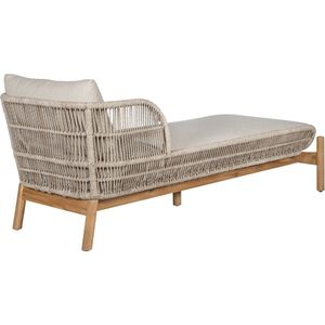 Ligbed Bruin/Beige - Acaciahout & Touw - 190x87x72,6 cm - Ligbed Terracina - House Nordic