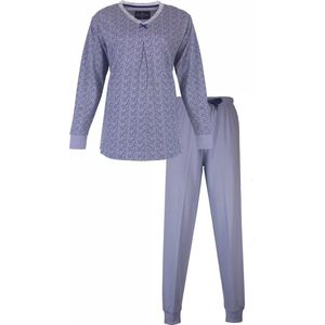 Medaillon Dames Pyjama - Lange Mouwen - Lavendel Blauw - Maat XL