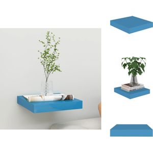 vidaXL Wandschap - Decoratief Wandrek - 23 x 23.5 x 3.8 cm - Blauw MDF en Metaal - Wandsteun