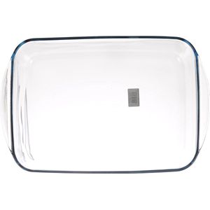 4937417 – bord vierkant 40 x 27 cm – 4,6 l klassiek glas PYREX, transparant, 40,3 x 26,3 x 7,3 cm