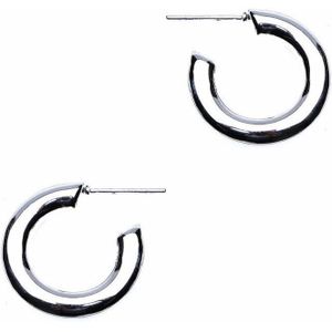 Oorbellen dames | Oorstekers | Zilveren oorstekers, driekwart hoop, 20 mm | WeLoveSilver