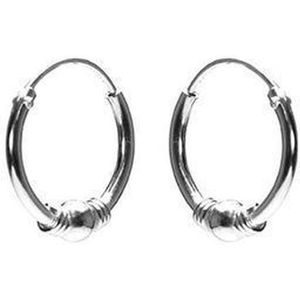 Karma Bali hoop oorringen BC10.12 Zilver (12MM)