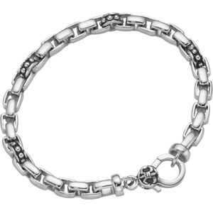 Giorgio Martello gerhodineerd  sterling zilver heren armband 21cm., schakels LxB ca 7.1 x 6.2mm. met uniek karabijn slot