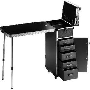 Make up Trolley met Wieltjes - Staande Bediening - met Ingebouwde Telefoon Lader - Must Have - Visagie Koffer - Cosmetica Koffer