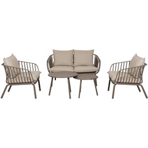 Tuinset / Loungeset met kussens - Taupe - Aluminium - Kunststof - Betaalbare kwaliteitsset