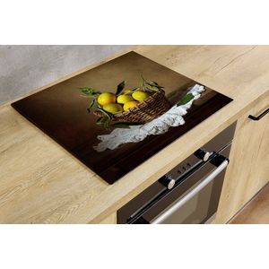 Inductiebeschermer - Stilleven Mandarijnen - 57.6x51.6 cm - Inductiebeschermer - Inductie Afdekplaat Kookplaat - Inductie Mat - Anti-Slip - Keuken Decoratie - Keuken Accessoires