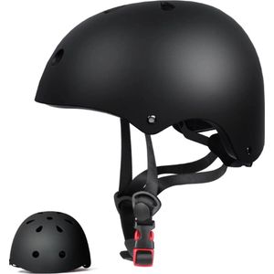 Kinderhelm Zwart - Fietshelm - Helm voor Kinderen – Skate Helm Kinderen – SkateHelm – Skate Helm Kind – Helmen – Maat S -52cm tot 58cm