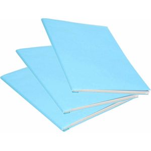 3x Rol kraft kaftpapier lichtblauw  200 x 70 cm - cadeaupapier / kadopapier / boeken kaften