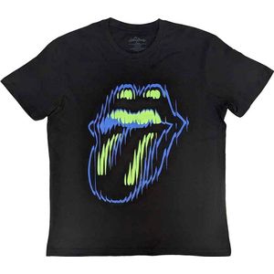 The Rolling Stones - Distorted Tongue Heren T-shirt - M - Zwart