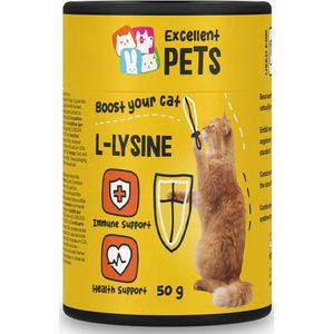 Excellent Cat L Lysine aanvullend kattenvoer – Ondersteunt het immuunsysteem – kattenvoer – poeder - katten - 50 gram