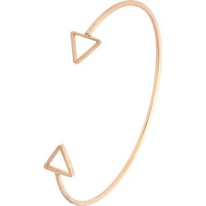 24/7 Jewelry Collection Pijl Armband - Dubbele Driehoek Bangle Armband - Open - Goudkleurig