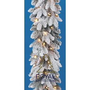 Royal Christmas Deluxe Guirlande met verlichting en sneeuw - 270cm - 50 led lampjes