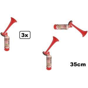 3x Mega supporters luchtpomp toeter 35cm - EK Oranje voetbal thema feest festival Holland Nederland