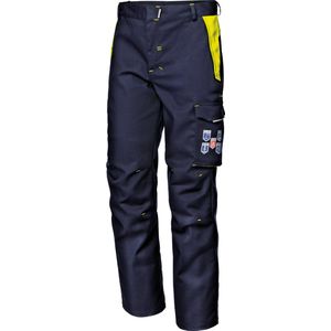 SIR SAFETY POLYTECH STRETCH BROEK, Blauw/Hi-Vis Geel - Vlamvertragend - Antistatisch - Elastische Taille