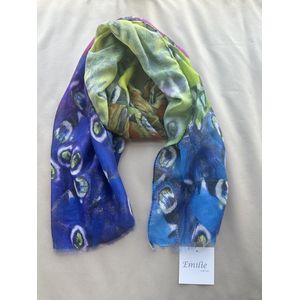 Emilie scarves - sjaal - voorjaar zomer - print pauwenveer - vlinders