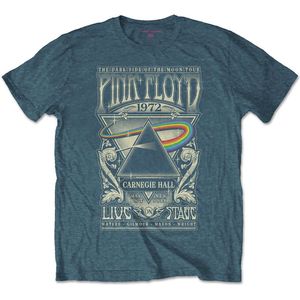 Pink Floyd - Carnegie Hall Poster Heren T-shirt - S - Blauw