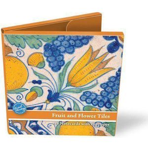 Kaartenmapje, 10 dubbelkaarten, Delfts Blauwe Tegels, Fruit en Bloemen