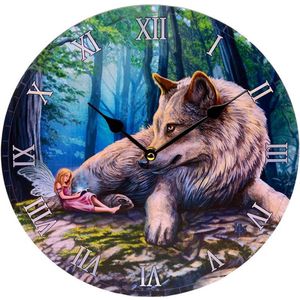 Product beschrijving Lisa Parker Fairy Stories Fee & Wolf Bedrukte Klok Ø30cm