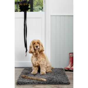 Pet Rebellion - Comfortabele deken voor huisdieren (67 x 100 cm) - Donkergrijs - Tapijt - Deurmat - Droogloopmat - Schoonloopmat - Anti Slip - Machine Wasbaar