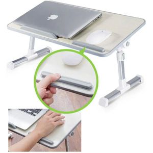 Laptoptafel voor op bed - Laptopstandaard - kantelbaar, verstelbare Bedtafel, Wit