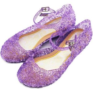 Prinsessen glitter schoenen met hak - Paars - Prinsessen - Verkleedschoenen - Frozen - Ariel - Elsa - Anna - Belle - Jurk - Maat 30 (valt als 28) Binnenzool: 18 cm