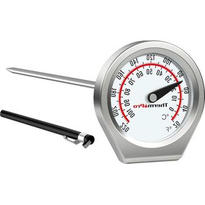 Vleesthermometer - Keukenthermometer Dial Instant Read voor koken en voedselthermometer met glazen lens - Draagbare keukenthermometer met 13 cm roestvrijstalen sonde voor vloeibare biefstuk