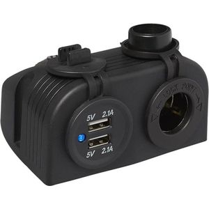 ProPlus Opbouwkit met dubbele USB-poort - 2 x 2100 mA - geschikt voor 12/24V