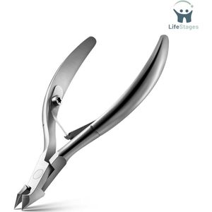 LifeStages - Nagelriem Knipper - Roestvrij Staal Nagelriemtang - Extra Scherp met Nauwkeurige snit - Fijne Nagelriemverwijderaar voor Nagelriemen, Vingers, en Tenen - Zilver